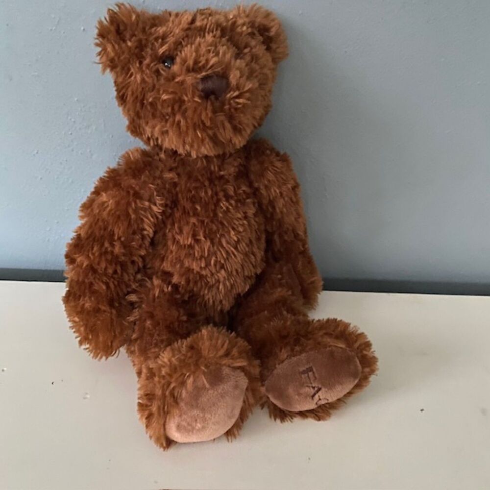 FAO Schwarz 15" Brown Teddy Bear Plush Non-Jointed